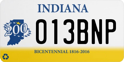 IN license plate 013BNP