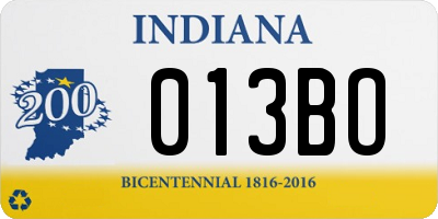 IN license plate 013BO