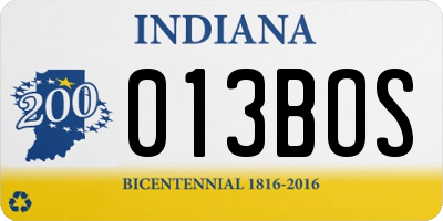 IN license plate 013BOS
