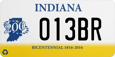 IN license plate 013BR