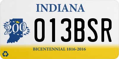IN license plate 013BSR