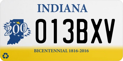 IN license plate 013BXV