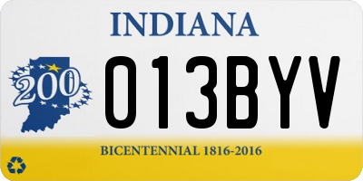 IN license plate 013BYV