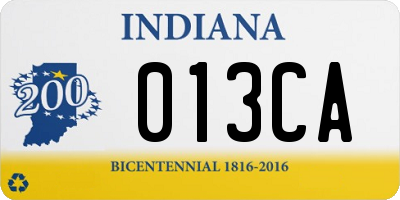 IN license plate 013CA