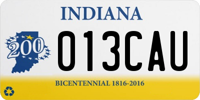 IN license plate 013CAU