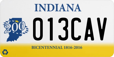 IN license plate 013CAV