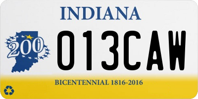 IN license plate 013CAW