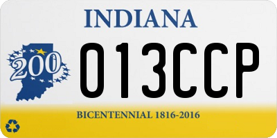 IN license plate 013CCP
