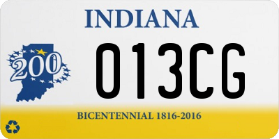 IN license plate 013CG