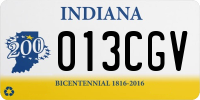 IN license plate 013CGV