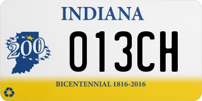 IN license plate 013CH