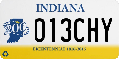 IN license plate 013CHY