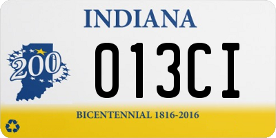 IN license plate 013CI