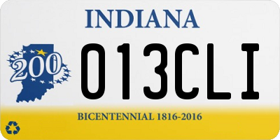 IN license plate 013CLI