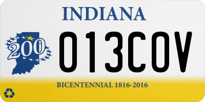 IN license plate 013COV