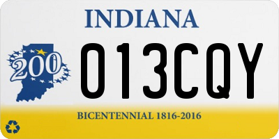 IN license plate 013CQY