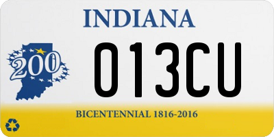 IN license plate 013CU