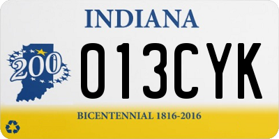 IN license plate 013CYK