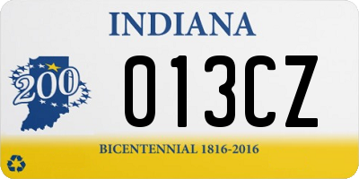 IN license plate 013CZ