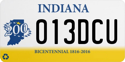 IN license plate 013DCU