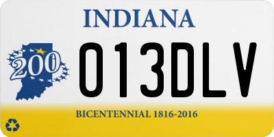 IN license plate 013DLV