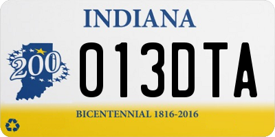 IN license plate 013DTA