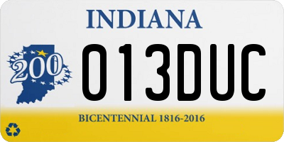 IN license plate 013DUC