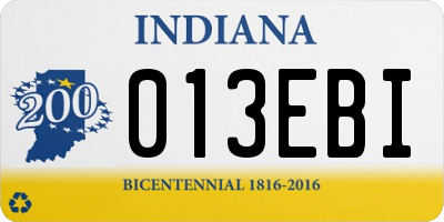 IN license plate 013EBI