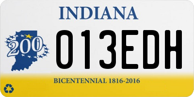 IN license plate 013EDH