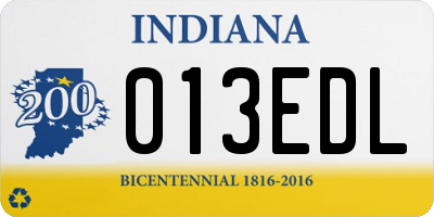 IN license plate 013EDL