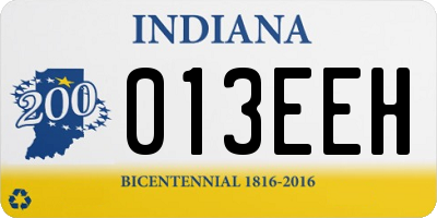IN license plate 013EEH