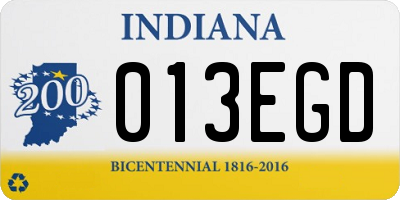 IN license plate 013EGD