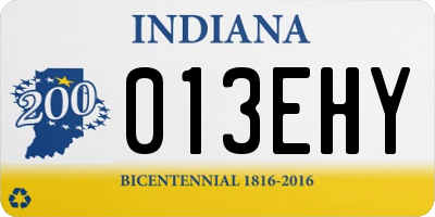 IN license plate 013EHY