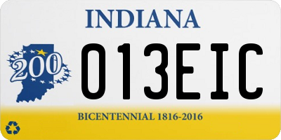 IN license plate 013EIC