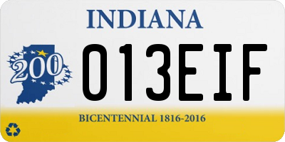 IN license plate 013EIF