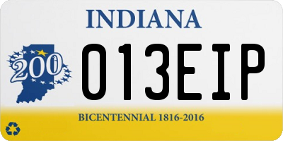 IN license plate 013EIP