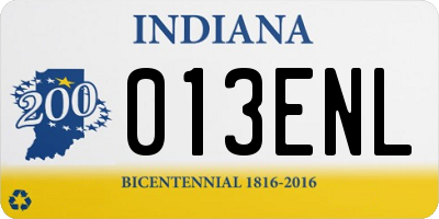 IN license plate 013ENL