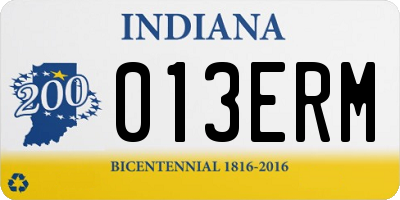 IN license plate 013ERM
