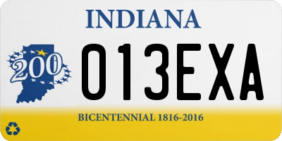 IN license plate 013EXA