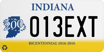IN license plate 013EXT