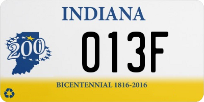 IN license plate 013F