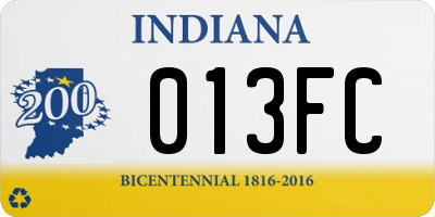 IN license plate 013FC