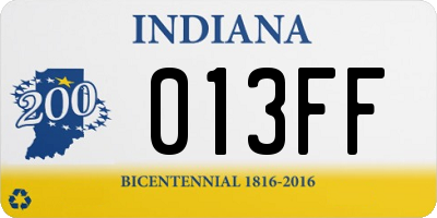 IN license plate 013FF
