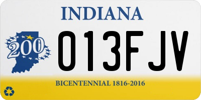 IN license plate 013FJV