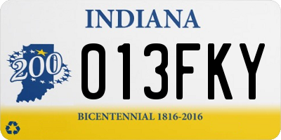 IN license plate 013FKY