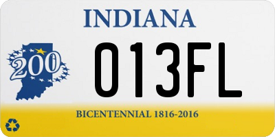 IN license plate 013FL