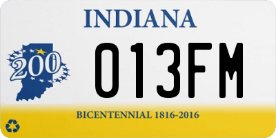 IN license plate 013FM