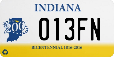 IN license plate 013FN