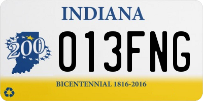 IN license plate 013FNG