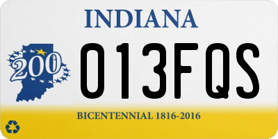 IN license plate 013FQS